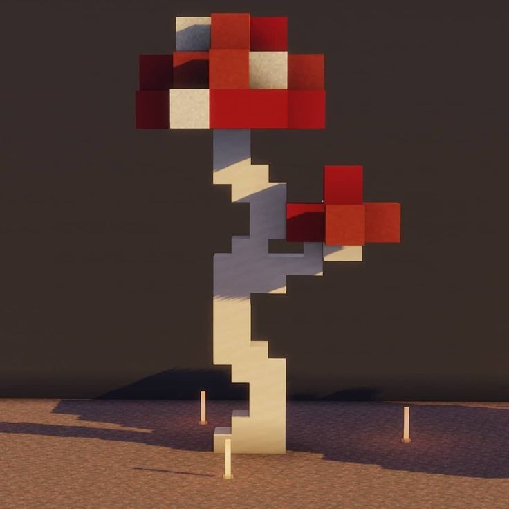 Mushroom Trees Minecraft, Undertale Minecraft Builds, Minecraft Cat Decor, Minecraft Phoenix Statue, Minecraft Mushroom Aesthetic, Minecraft Mushroom Design, Mushroom Decor Minecraft, Minecraft Bee Shop, Mushroom Roof Minecraft