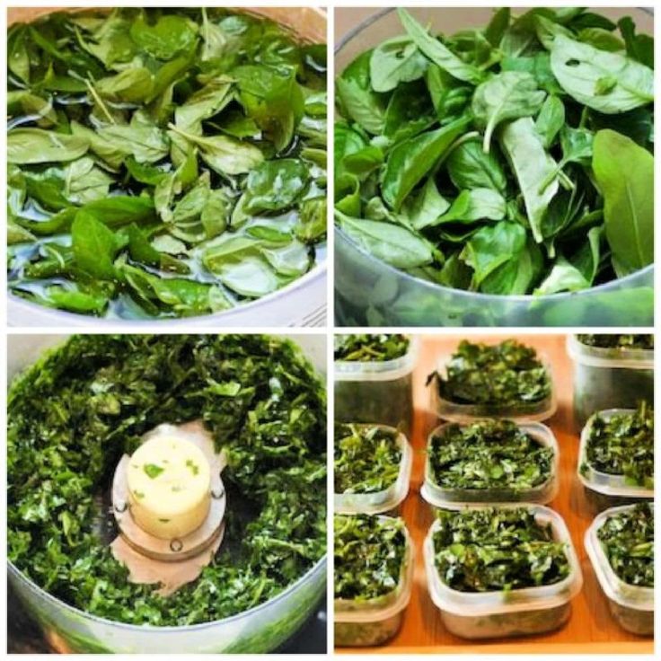 spinach and other vegetables are being prepared for cooking