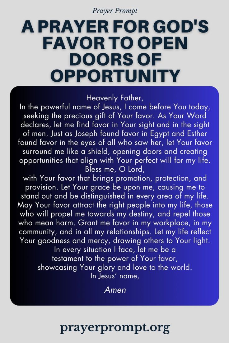 prayer for god's favors to open doors of opportunity