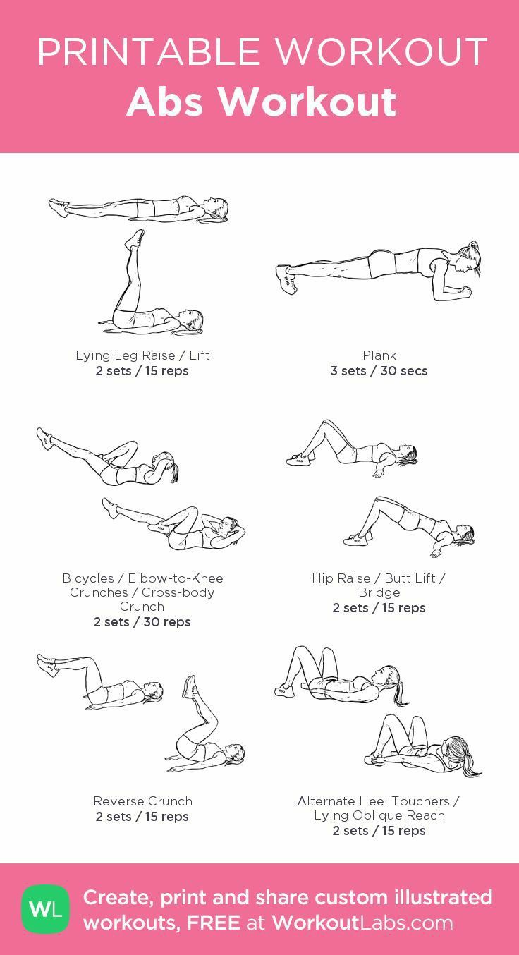 the printable workout for abs workout