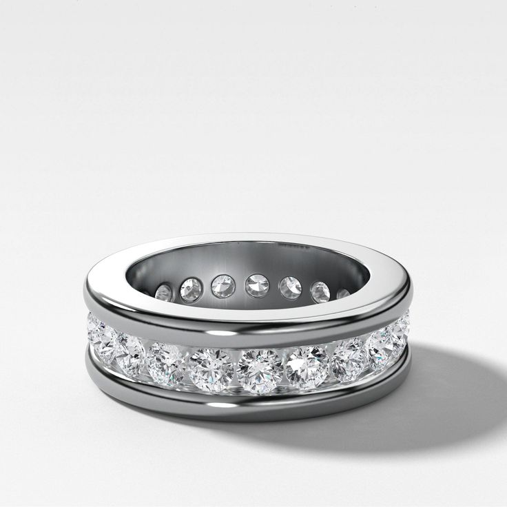 a wedding band with diamonds on it