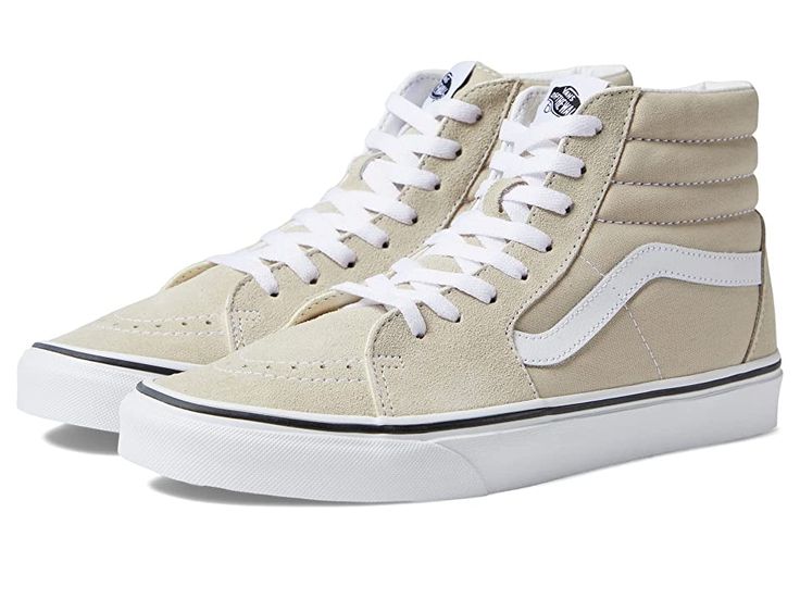 Vans SK8-Hi - Skate Shoes : Color Theory French Oak : Keep it old school every step of the way with the classic Vans SK8-Hi skateboard shoes! High-top skate shoes with a classic silhouette and Sidestrap detail. Uppers of suede, leather, or canvas. Cotton drill lining. Padded collar for added comfort and support. Triple-stitch collar adorns collar. Die-cut EVA insert. Vulcanized construction: &,#8226, Slimmed-down profile offers a flexible feel. &,#8226, Gum rubber outsole with signature waffle t Classic Lace-up High-top Sneakers For Skateboarding, Classic High-top Sneakers For Skateboarding, Classic Lace-up High-top Skateboarding Sneakers, Casual High-top Skate Shoes With Cushioned Footbed, Classic White Suede Skate Shoes, Classic High-top Skate Shoes For Streetwear, Classic High-top Skate Shoes With White Sole, Vans High-top Canvas Sneakers With Gum Sole, Vans Mid-top Suede Skate Shoes