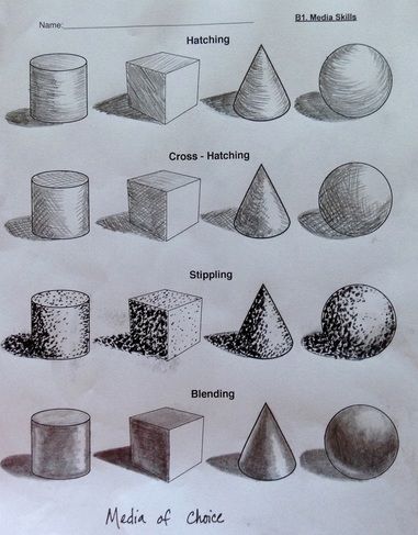 a drawing of different shapes and sizes