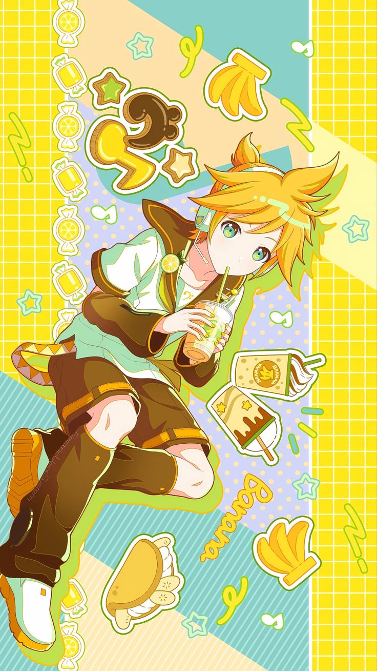 ✄┈ Kagamine Len wallpaper | new card ☆ミ happy birthday! ♱ Vocaloid | Virtual Singer : ̗̀➛ Project Sekai *ೃ༄ Project Sekai, Vocaloid, Happy Birthday, Blonde, Birthday, Hair, Anime, Blue