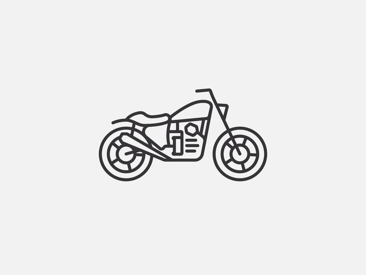 a line drawing of a motorcycle on a white background