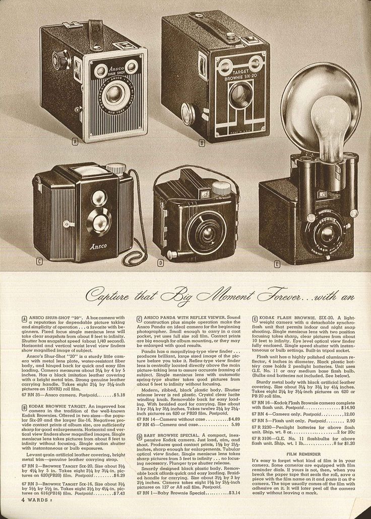 an advertisement for cameras from the early 20th century