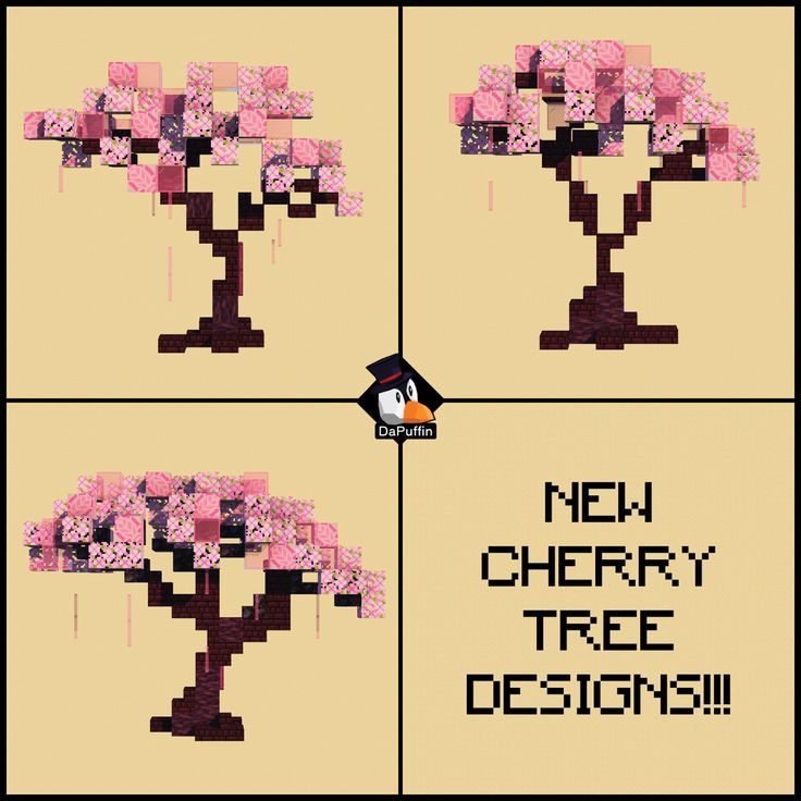 four different pictures with the words mean cherry tree designs