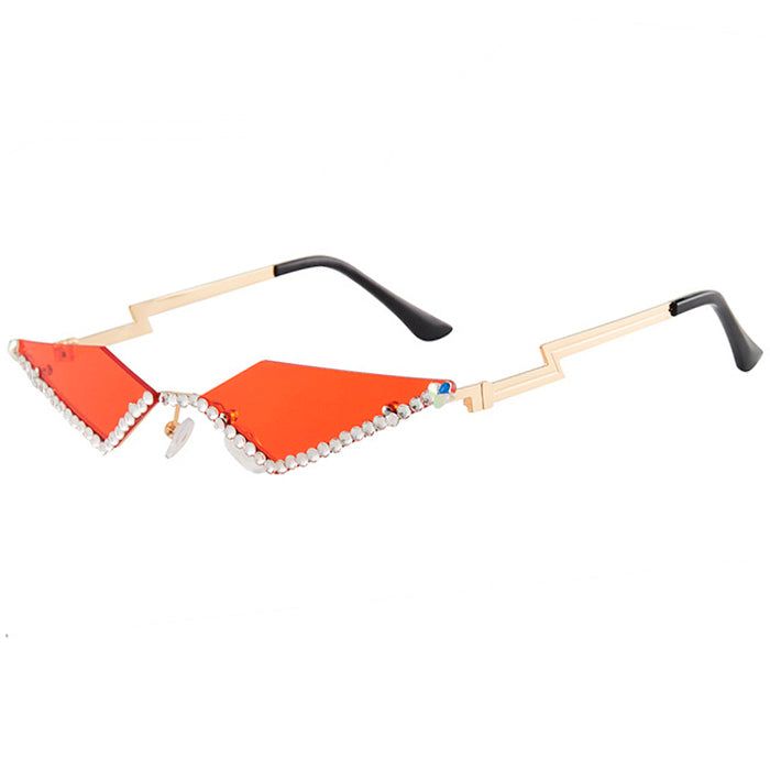 rhinestone triangle sunglasses boogzel apparel 90s Grunge Fashion, Retro Summer Outfits, Aesthetic Sunglasses, Triangle Frame, Y2k Rhinestone, Summer Grunge, Aesthetic Accessories, Y2k Necklace, Y2k Party