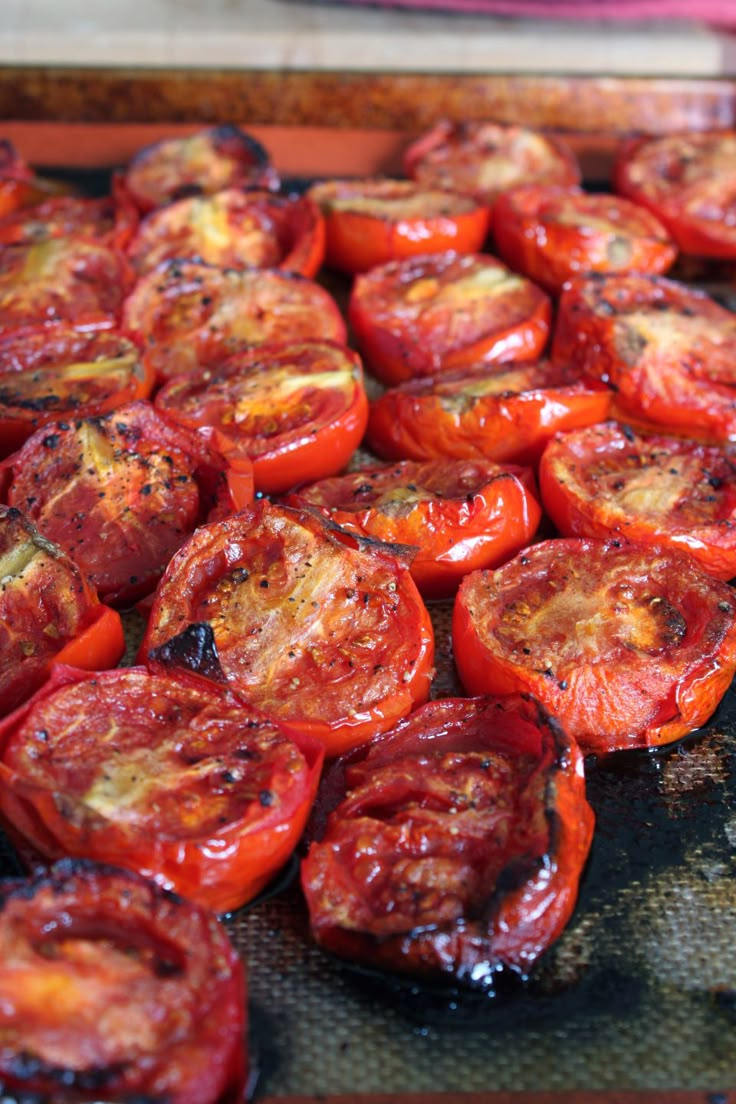 the tomatoes have been cooked and are ready to be eaten