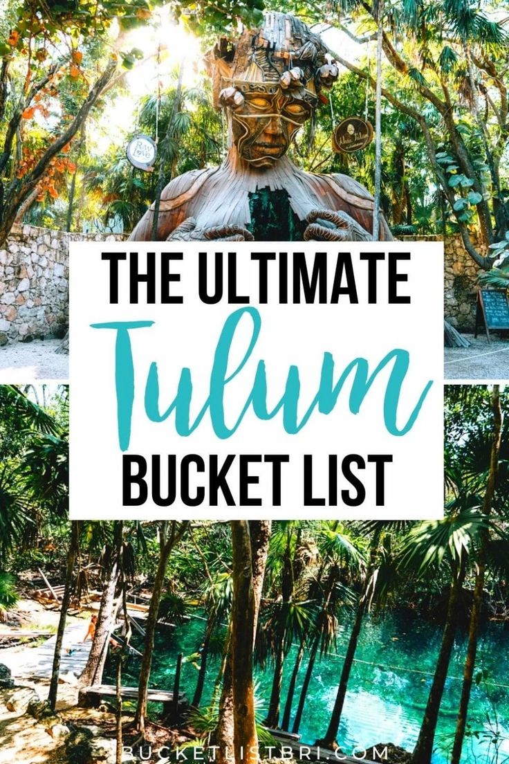 the ultimate tulum bucket list with text overlay that reads, the ultimate tulim bucket list