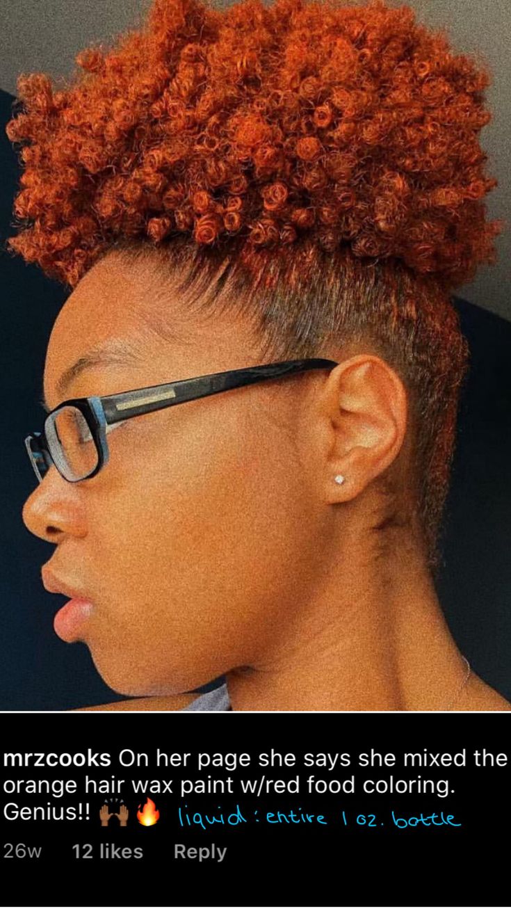 Hair Wax Color Natural Hair, Hair Wax Color, Color Natural Hair, Diva Hair, Natural Hair Twa, Hair Orange, Hair Goal, Ginger Hair Color, Growth Tips