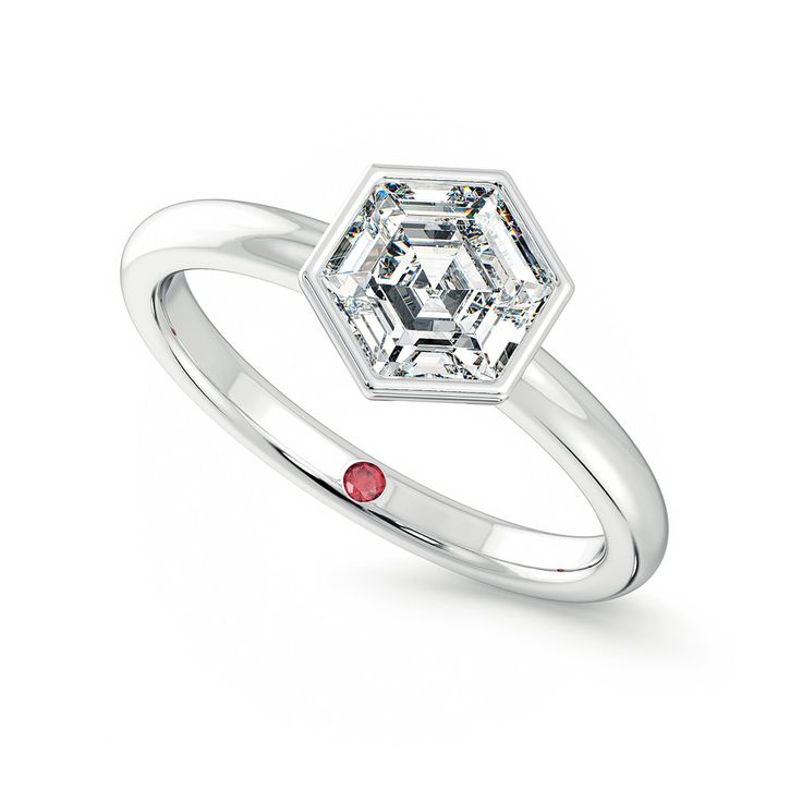 Astral Silver Asscher Cut Diamond Ring With Bezel Setting, Timeless White Octagon Diamond Ring, Platinum Asscher Cut Ring With Single Diamond, Timeless Octagon Platinum Diamond Ring, Modern White Gold Octagon Diamond Ring, White Gold Octagon Ring With Bezel Setting, Octagon Diamond Cut Platinum Ring, Diamond White Octagon Platinum Ring, White Gold Octagon Solitaire Diamond Ring