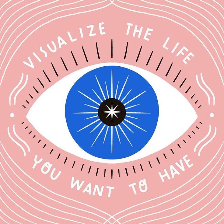 an eye with the words visualize the life you want to have