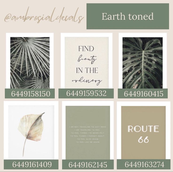 an info sheet with different types of plants and numbers on it, including the words earth tones