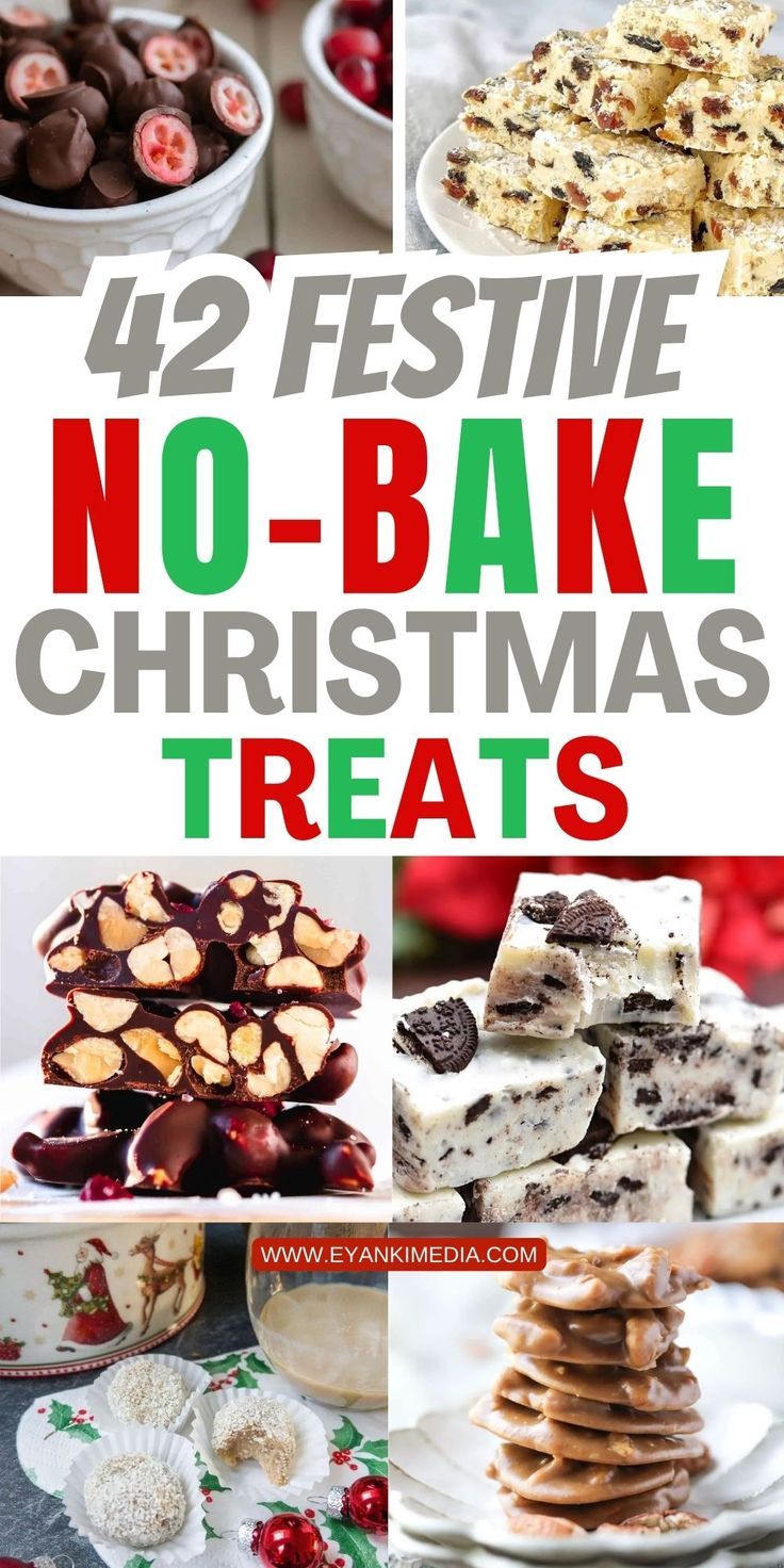 twelve festive no - bake christmas treats that are easy to make and delicious