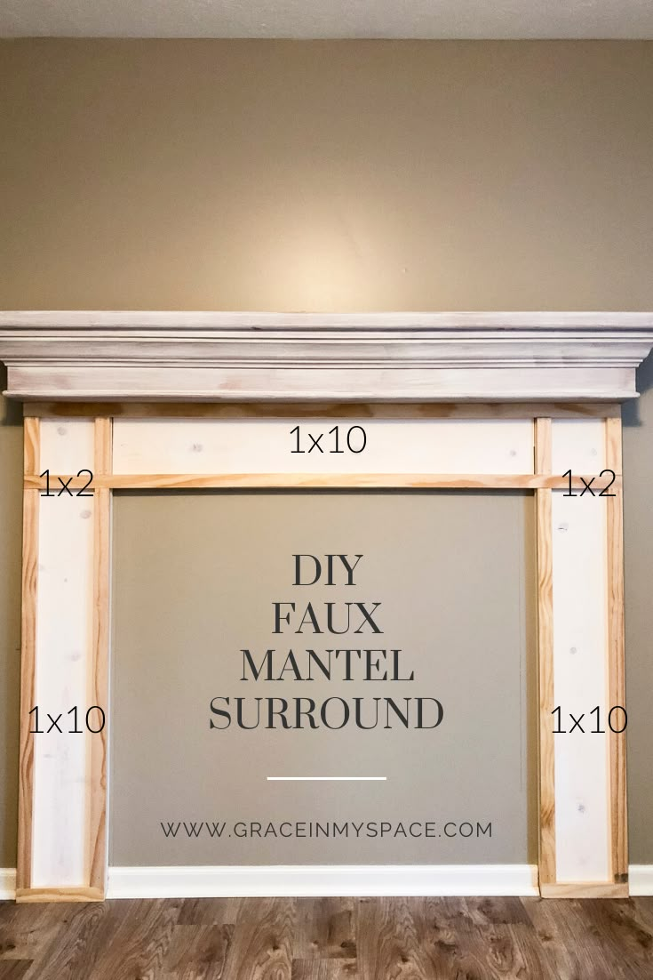 the diy faux mantel surround with measurements