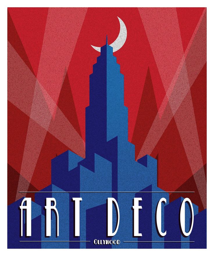 the cover of art deco magazine, featuring an image of a building with a crescent on top