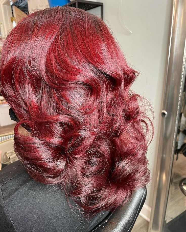 Red Silk Press, Blk Women, Silk Press Natural Hair, Simple Prom Hair, Dyed Red Hair, Dyed Natural Hair, Permanent Hair Dye, Natural Curls Hairstyles, Burgundy Hair