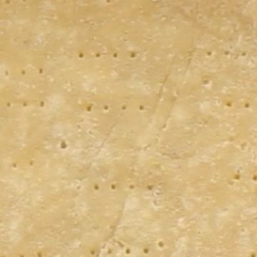 a cracker with holes in it sitting on top of a counter