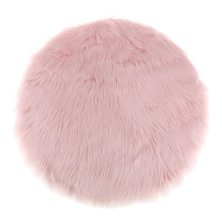 a pink fur ball on a white background