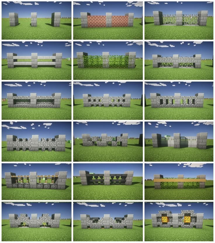 several different views of the same building in minecraft