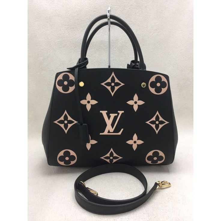 Louis Vuitton Louis Vuitton Montaigne Mm Shoulder Bag Black Size: Handle: 74.5 / Depth: 11 / Height: 23 / Width: 26-30 Black Monogram Canvas Satchel For Daily Use, Black Monogram Canvas Satchel With Top Handle, Black Monogram Canvas Top Handle Satchel, Black Monogram Canvas Bag With Handles, Black Monogram Canvas Satchel, Black Monogram Canvas Top Handle Bag, Black Monogram Canvas Satchel Shoulder Bag, Black Shoulder Bag With Detachable Strap In Coated Canvas, Black Monogram Canvas Satchel Bag