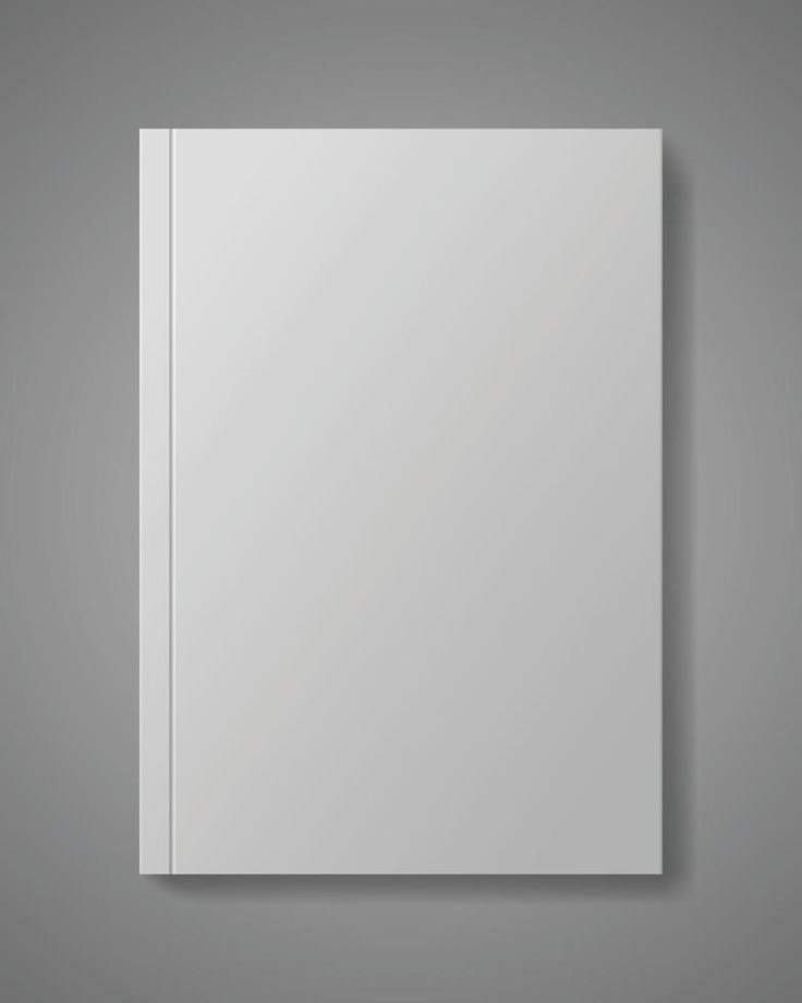 an empty white book on a gray background