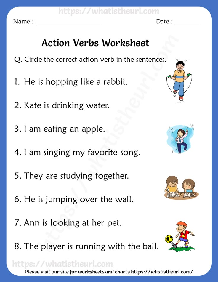 an english worksheet with the words action verbs