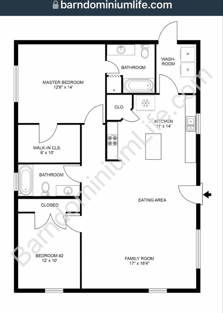 the floor plan for a 2 bedroom apartment with an attached kitchen and living room area