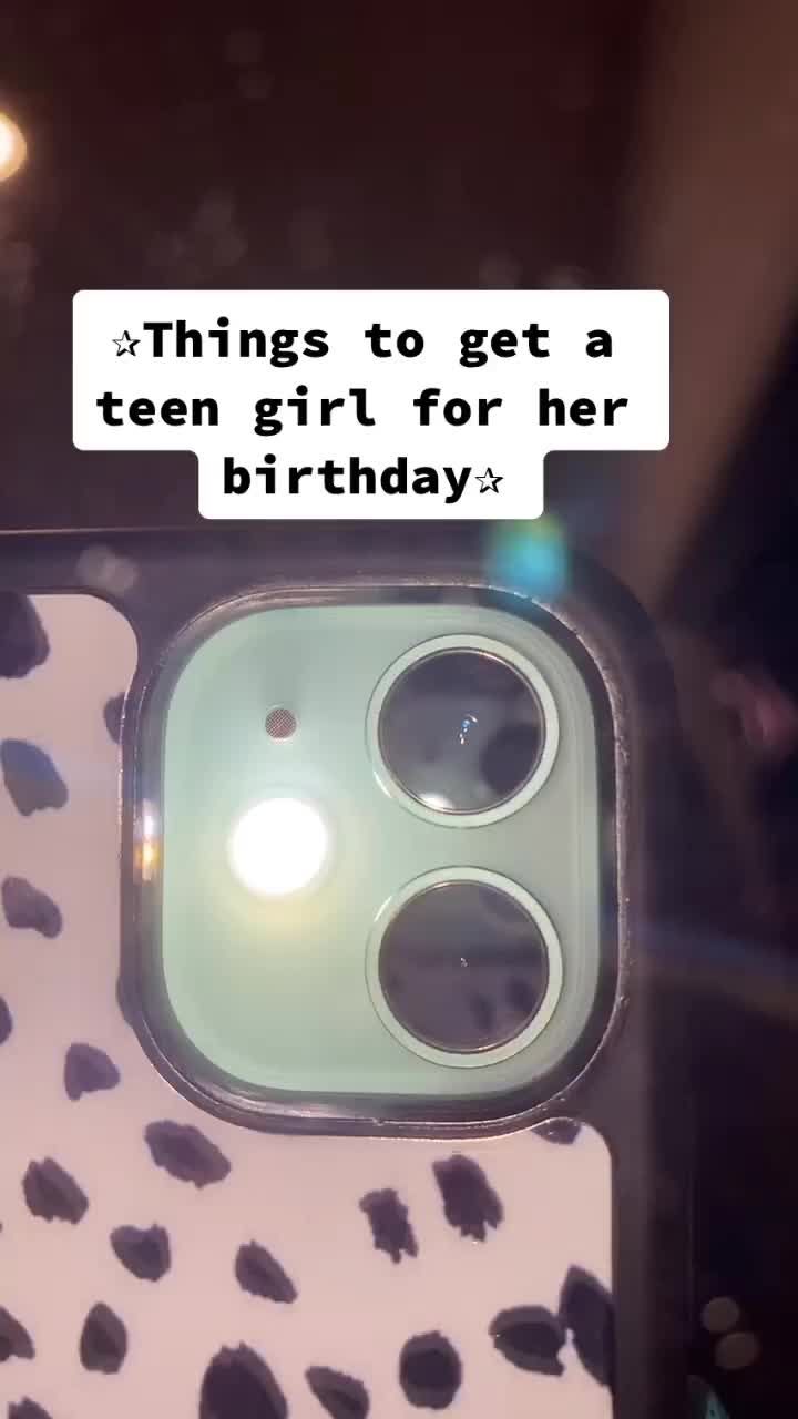 an iphone case with black and white polka dots on it that says, things to get a teen girl for her birthday