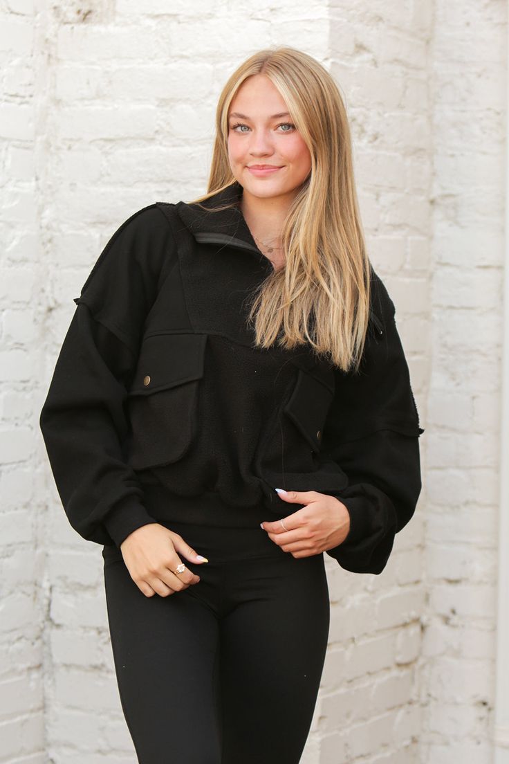 Bringing new life to timeless styles, our Relaxed Half Zip Pullover features a versatile zip neckline, dropped shoulders, large front pockets, and a relaxed fit —perfect for lounging around or running errands on cooler days. Models are 5'5" and 5'7" wearing a size small Length of a small is 22" 70% Polyester, 30% Cotton Zip Up Pullover, Half Zip Pullover, Half Zip, Running Errands, Drop Shoulder, New Life, Timeless Fashion, Zip Ups, Relaxed Fit