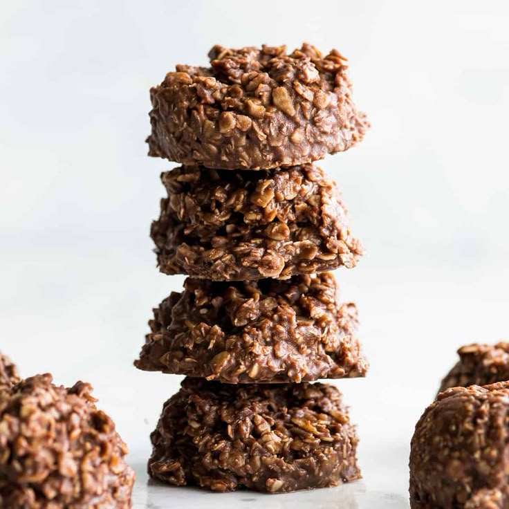 chocolate cookies stacked on top of each other