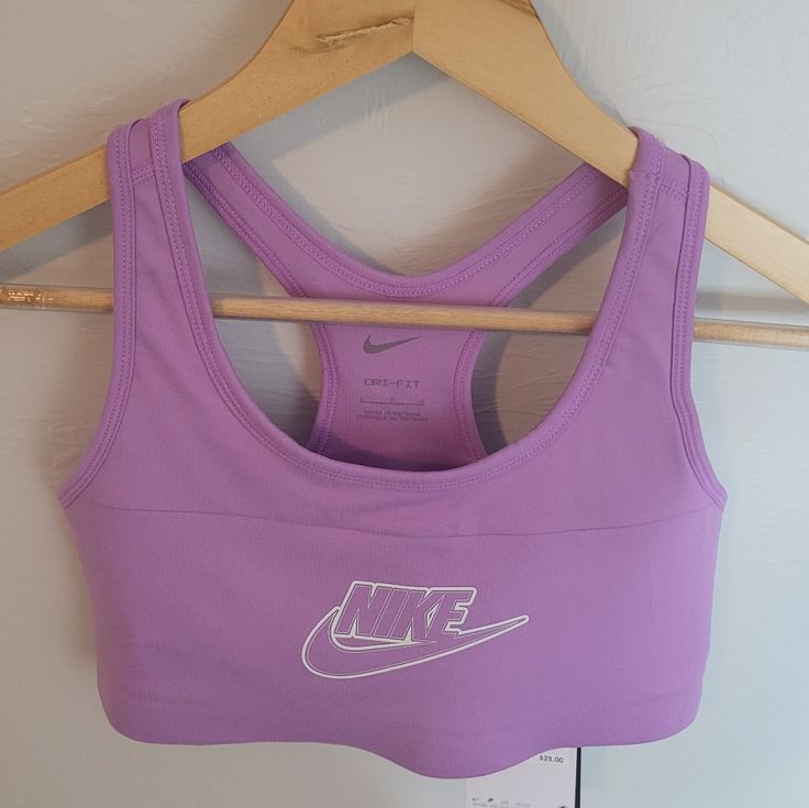 Nwt Nike Sports Bra Purple Dri-Fit Large Purple Cotton Activewear For Sports, Nike Volleyball, Volleyball Knee Pads, Nike Backpack, Girls Sports Bras, Nike Cleats, Nike Hat, Sports Gloves, Nikes Girl