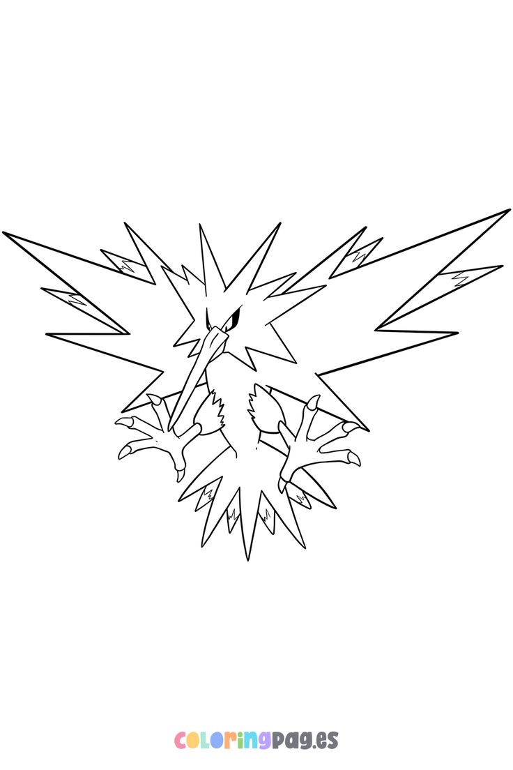 a pokemon coloring page with an image of a pikachu in the middle of it