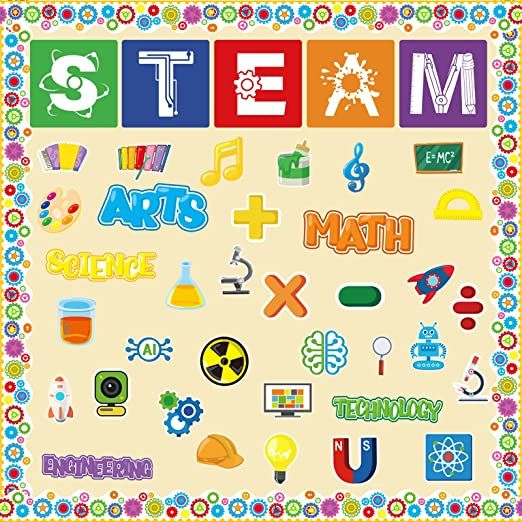 Amazon.com : STEAM Bulletin Board Decorations Set STAEM Science Posters for Teacher Decor for School Classroom Door Welcome Bulletin Board Craft Home Wall : Office Products Steam Decorations Classroom, Steam Door Decorations Classroom, Steam Bulletin Board Ideas, Steam Bulletin Board, Bulletin Board Ideas Elementary, Chemistry Classroom Decorations, Science Bulletin Board, Math Is Everywhere, Indian Baby Shower Decorations