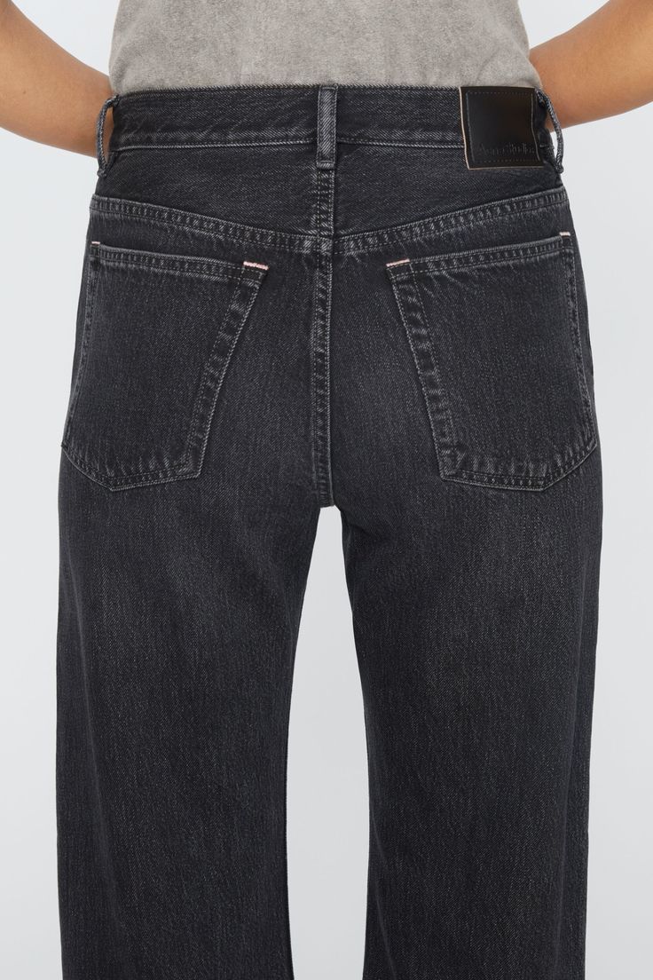 2021 jeans are cut to a loose fit with mid-waist, wide leg and long length. Made from rigid denim in deep black overdye with a washed finish. Acne Studios 2021F Vintage Black Suit Jacket Dress, Loose Fit Jeans, Deep Black, Denim Outfit, Winter Dresses, Long Length, Fit Jeans, Jeans Fit, Vintage Black