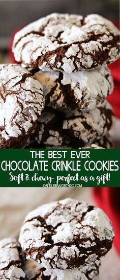 the best ever chocolate crinkle cookies soft and chewy, perfect as a gift