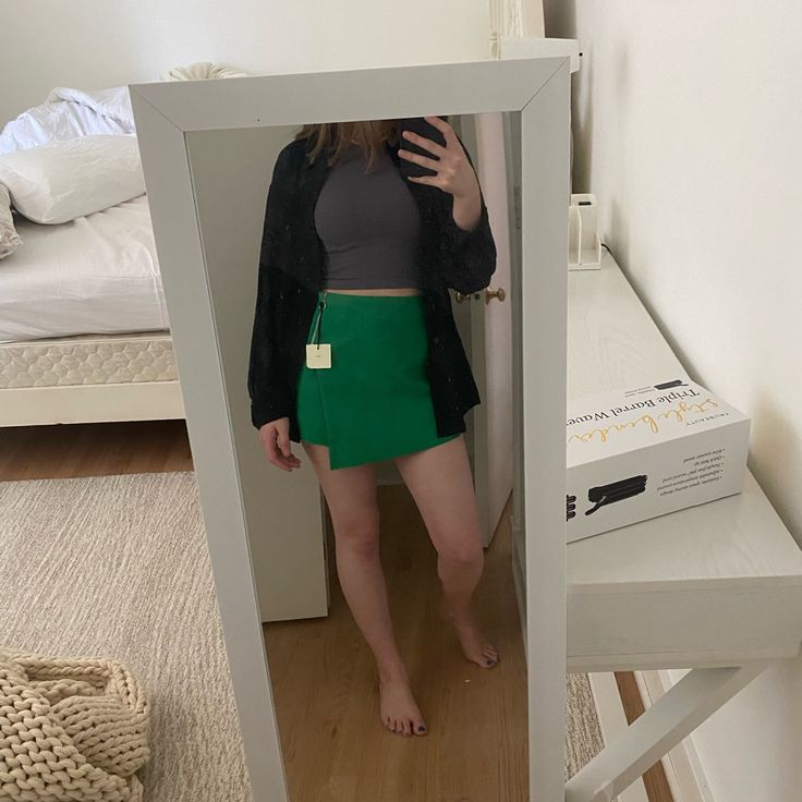 Brand New With Tags! Fits More Like A 4 In My Opinion Feel Free To Ask Questions And Send Offers! Waist Measurement 14inches Skirt In Front Shorts In Back Green Short Length Skort For Work, High Waist Green Skort For Day Out, Green Workwear Skort For Summer, Green Shorts For Night Out, Green High Waist Mini Skirt For Day Out, Green Shorts For Spring Night Out, Trendy Green Mini Skirt For Day Out, Green Shorts For Night Out In Spring, Green Short Skort For Day Out