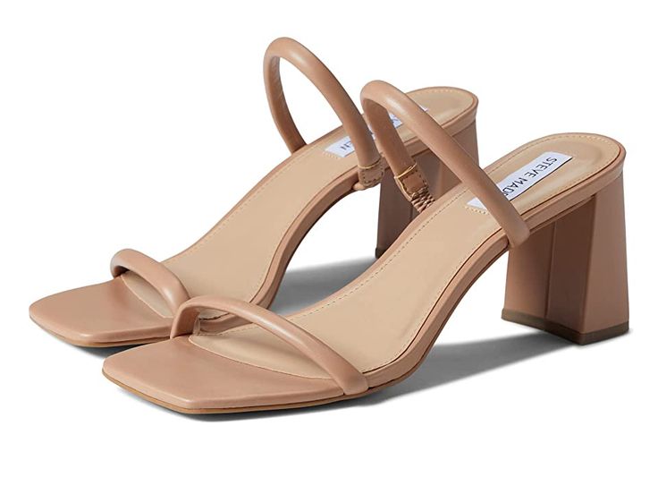 Steve Madden Lilah Sandal - Women's Shoes : Tan : Be on-trend with the Steve Madden Lilah Sandal. Slip-on styling with straps at the toes and vamp of the foot. Square, open-toe design. Synthetic upper. Lining, insole, and outsole made of leather material. Flared, block heel. Made in Brazil. Weight of footwear is based on a single item, not a pair. Trendy Leather Sandals With Reinforced Heel, Trendy Leather Open Toe Block Heels, Trendy Leather Sandals With Padded Heel, Spring Synthetic Slingback Sandals With Square Toe, Trendy Sandals With Sculpted Heel And Ankle Strap, Trendy Open Toe Sandals With Heel Loop, Adjustable Open Toe Synthetic Block Heels, Trendy Ankle Strap Sandals With Sculpted Heel, Open Toe Mules With Reinforced Heel And Medium Width