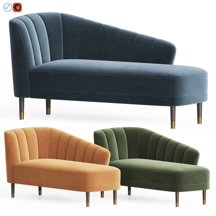 three different styles of modern sofas and chairs