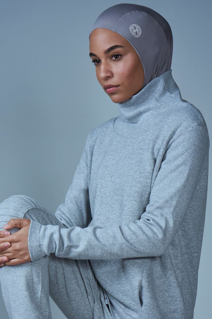 FlexFit Sport Hijab - Smoke – Haute Hijab Hijab Shopping, Sportswear Photoshoot, Modest Sportswear, Hijab Magnets, Haute Hijab, Sports Hijab, Modest Activewear, Hijab Sport, High Intensity Workout