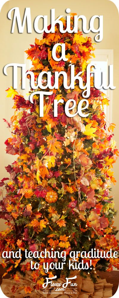 a colorful fall tree with the words, making a thoughtful tree and teaching graduates to your kids