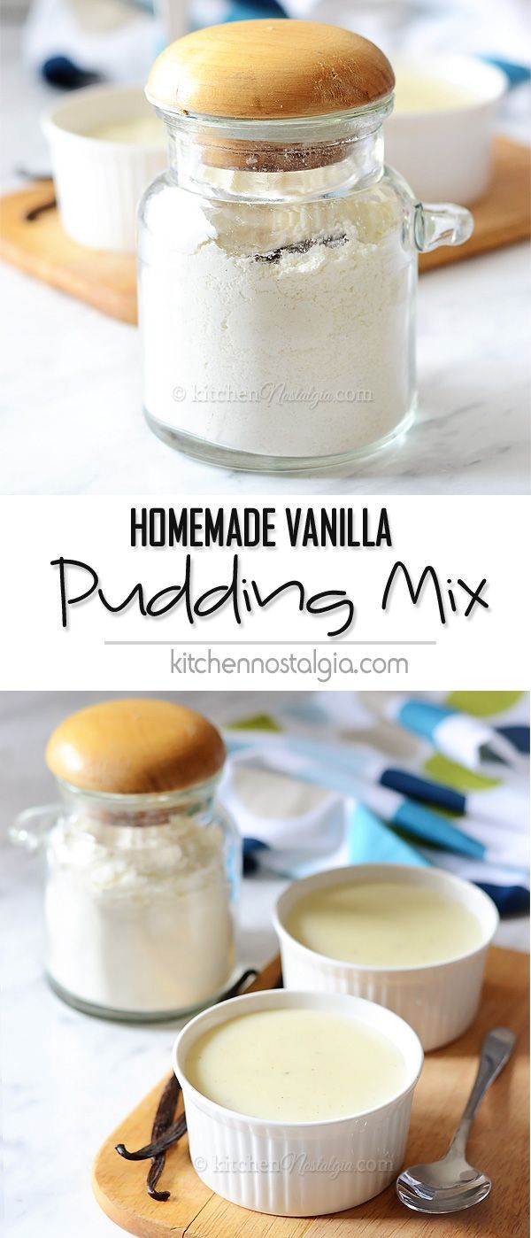 homemade vanilla puddinging mix in small bowls