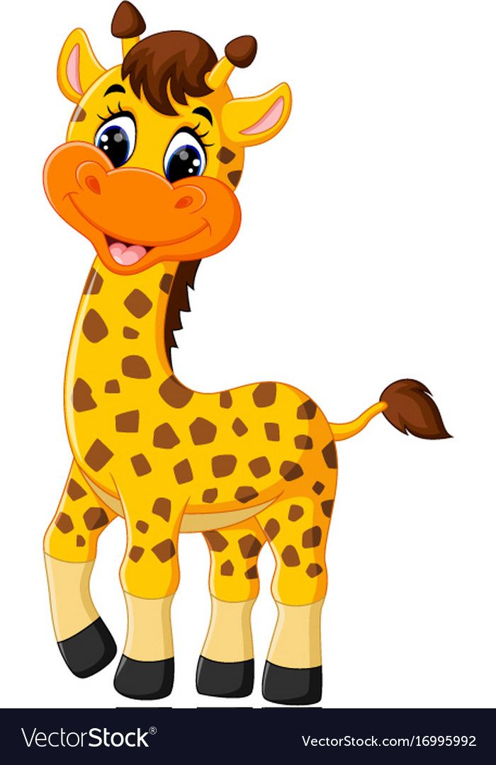 a cute giraffe cartoon standing on a white background