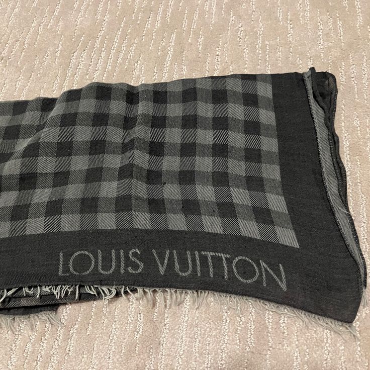 Reposhing This Item I Purchased From @Lgraham28. Loved It, But Ready To Rotate For Something New. The Scarf Is Missing A Tag. Questions? Leave A Comment Below! Louis Vuitton Black Scarf, Louis Vuitton Accessories, Shawl Scarf, Scarf Shawl, Something New, Scarf Wrap, Black Gray, Shawl, Black And Grey