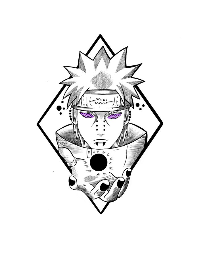 a drawing of naruto with his head in the air and eyes closed, surrounded by geometric shapes