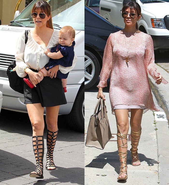 Kourtney kardashian gladiator sandals Knee High Gladiator Sandals, Chanel Cream, High Gladiator Sandals, Gladiator Wedge Sandals, Gladiator Wedges, Shoes Chanel, Celebrity Style Inspiration, Wedges Sandals, Cute Sandals