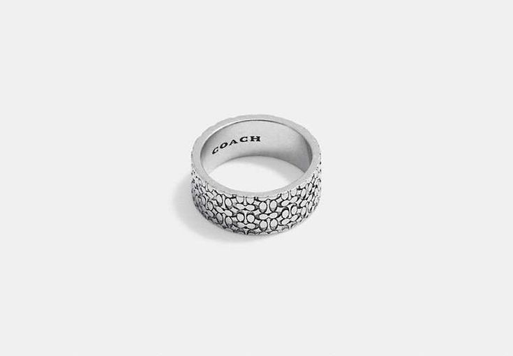 Sterling Silver Signature Ring | COACH 90s Icons, Signature Ring, Signature Rings, S Jewelry, Sterling Ring, Band Ring, Sleek Design, Band Rings, Sterling Silver Rings