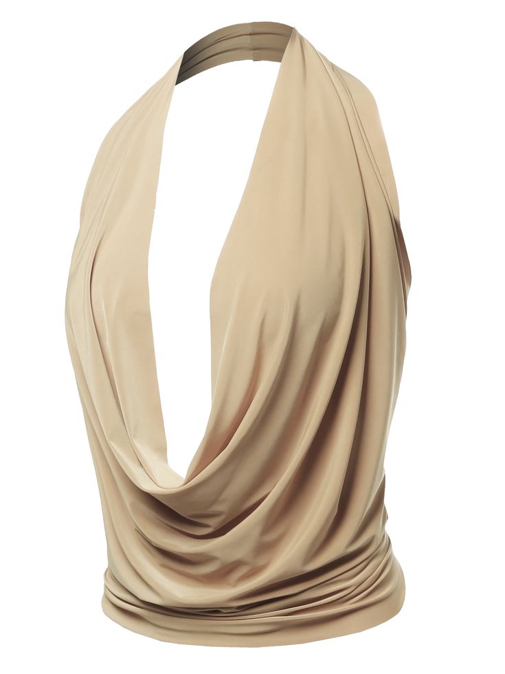 A2Y Women's Sexy Drape Front Deep V-Neck Cowl Neckline Halter Backless Party Club Top Taupe M #Ad #Front, #Sponsored, #Deep, #Neck Deep Cowl Neck Top, Drape Neck Top, Deep V Neck Outfit, Deep Neck Tops, Backless Clothes, What Bra To Wear, Deep V Neck Tops, Y2k Items, Plunging Neckline Top