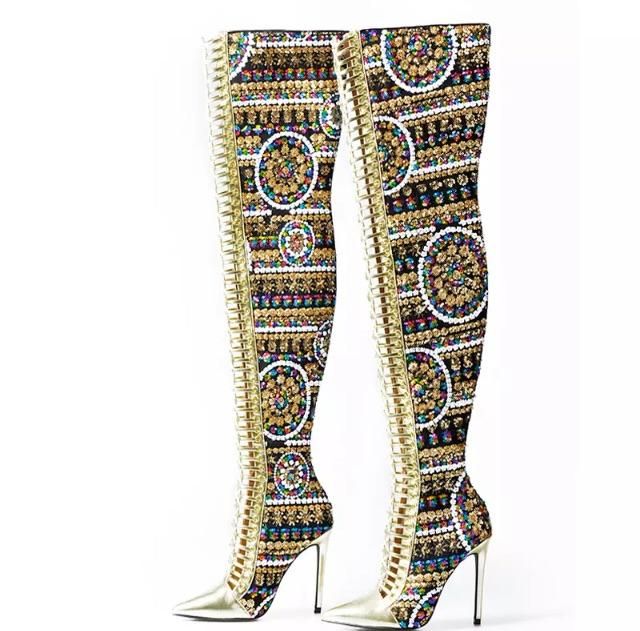 Sometimes -sequences knee high boots Bota Over, Winter Shoes For Women, Drag Queens, Gold Shoes, Boots Women, Winter Shoes, Thigh High Boots, High Heel Boots, Thigh High